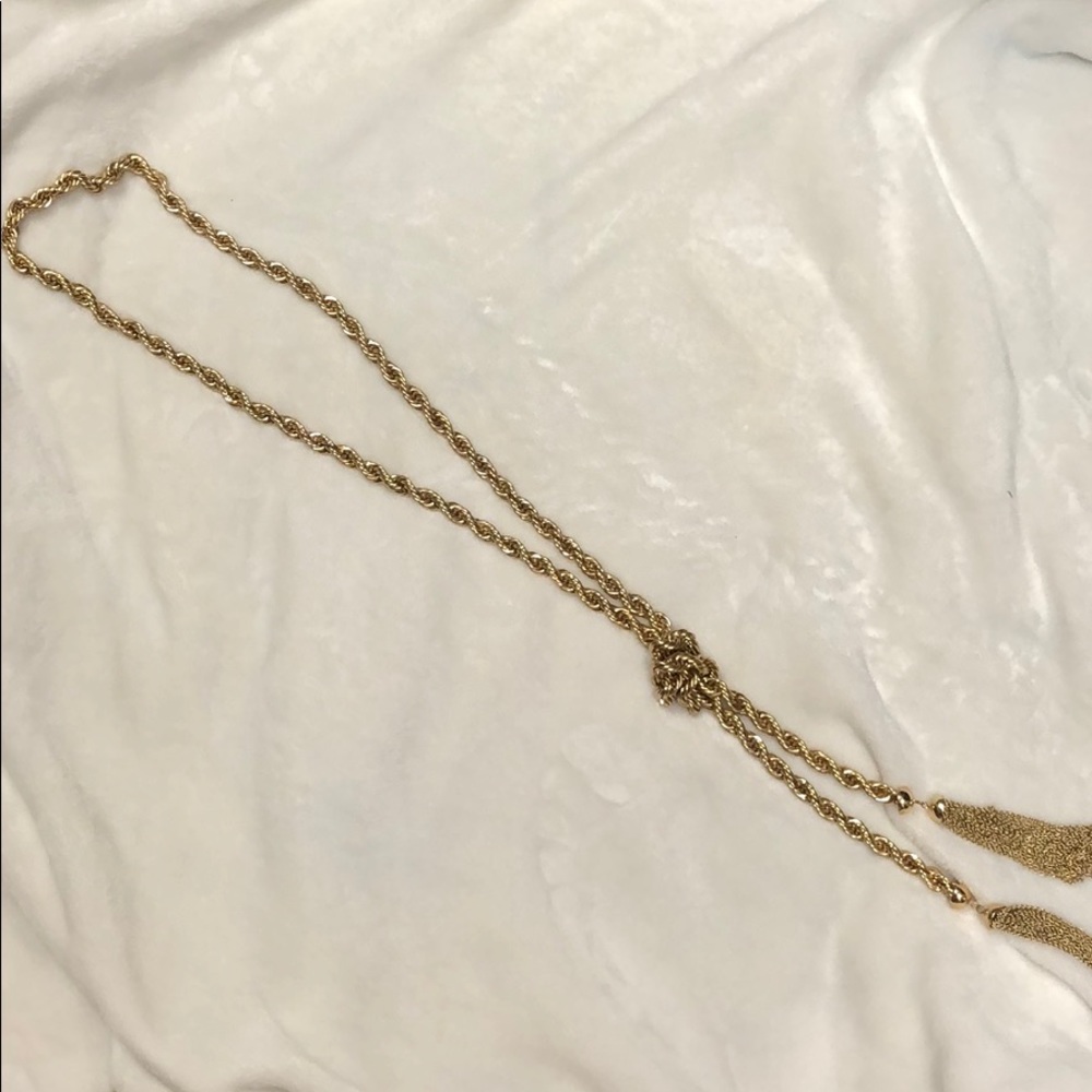 Gold tassle chain necklace